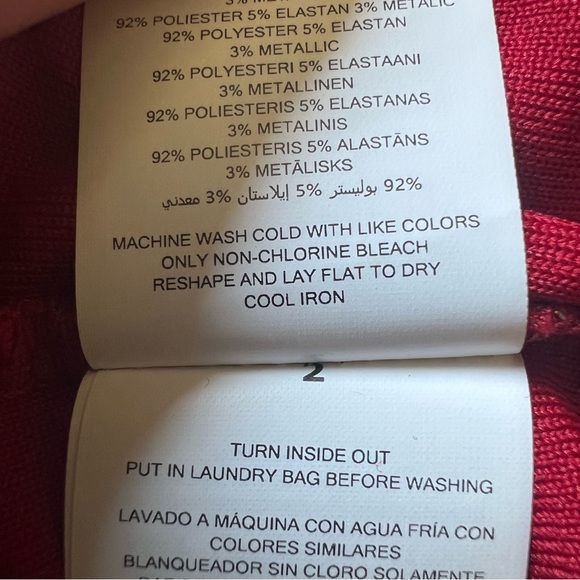 NWT $140 Michael Kors Red Dress Small Gold Metallic Faux-Wrap Crimson - Picture 15 of 15